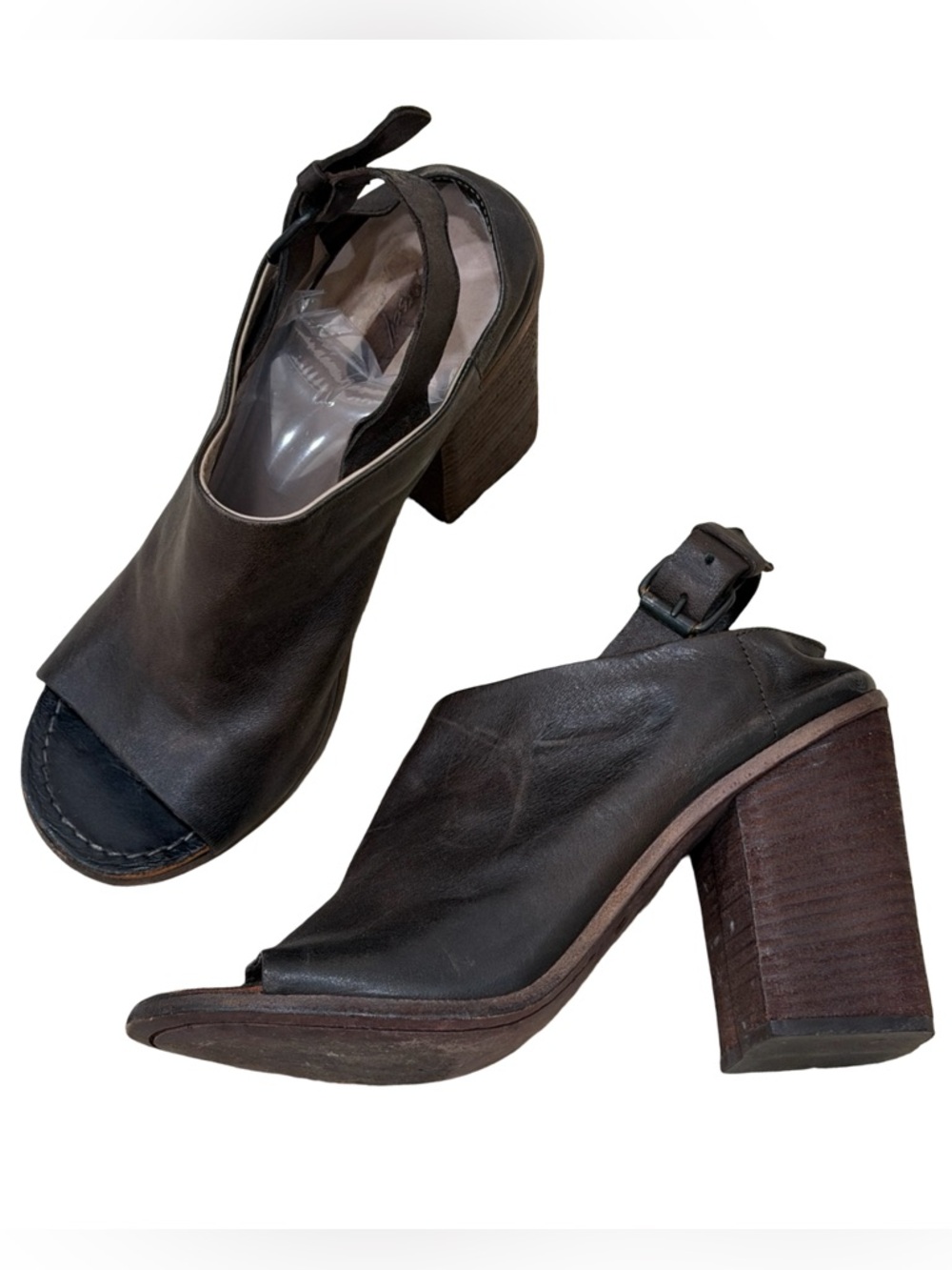 Marsèll Leather Slingback Open Toe Mules